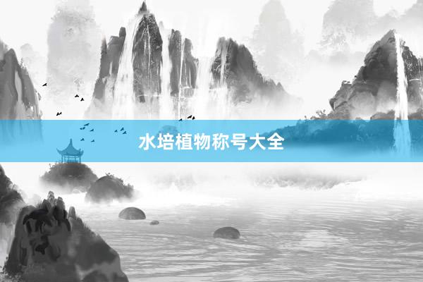 水培植物称号大全